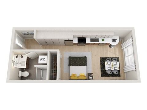 Studio A Floor Plan at Ion Town Center, Shoreline, WA